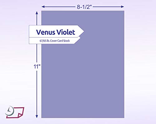 67/65 lb. (176/190 GSM) Cover Stock, 50 Sheets Per Pack, Great for Awards, Diplomas, School Projects, Mounting Invitations, Art N Crafts, DIY Projects and Much More (Venus Violet, 8-1/2" x 11")