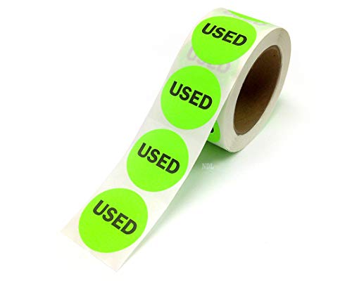 2" Round Green Inventory Control/Date Color Coding Labels, 500 Stickers Per Roll (Used)