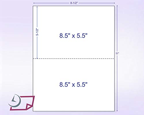 8-1/2 x 11" Neon Color High Light Fluorescent Labels for Laser & Inkjet Printer. Yellow Fluorescent, 8-1/2" x 5-1/2" - 2 Per Page