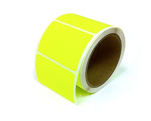 Next Day Labels, Rectangle Inventory Color Coding Labels, 250 Per Roll (Fluorescent Yellow, 3 X 2)