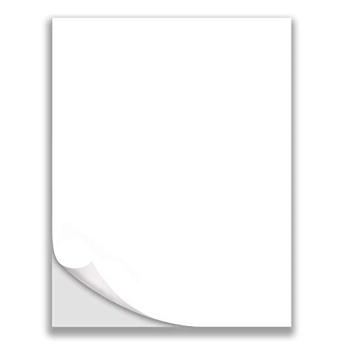 8.5" x 11" - Full Sheet Labels, Blank White Matte Permanent Adhesive Sticker Labels for Laser/Ink Jet Printer (100 Sheets)