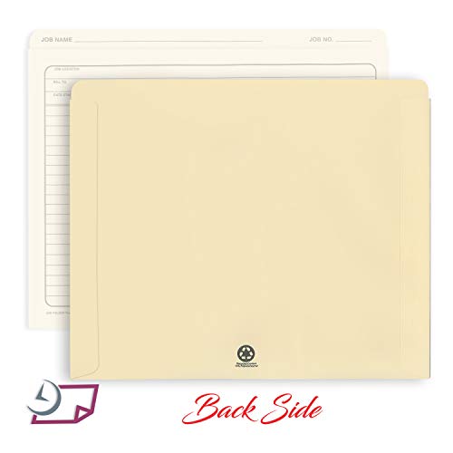 Classic Manila File Jacket 10" x 12" Job Folders " Heavy Duty - Preprinted to Track Job Progress, Calculating Cost, and Customer Correspondences.