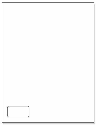 Integrated Label Form, 8-1/2" x 11" Sheet, Letter Size, 1 Label of 2x1 on Bottom Left