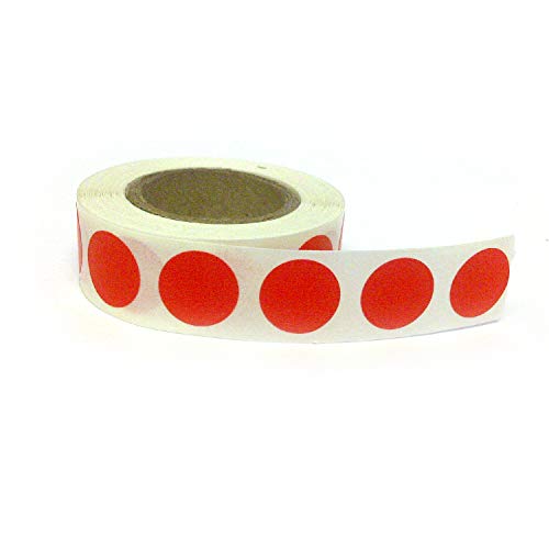 Blank Color Coding Stickers, Writable Surface 500 Permanent Labels per Roll (Red, 1/2" Circle)