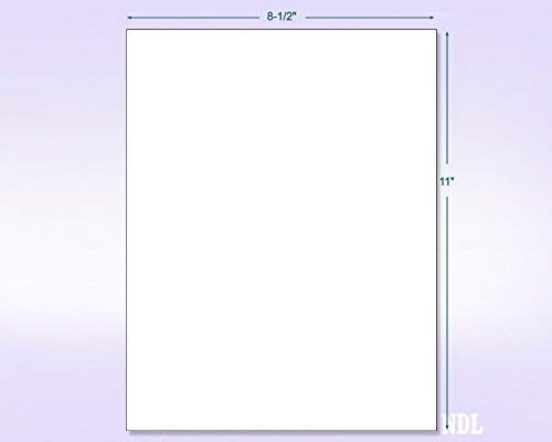 8.5" x 11" - Full Sheet Labels, Blank White Matte Permanent Adhesive Sticker Labels for Laser/Ink Jet Printer (25 Sheets)