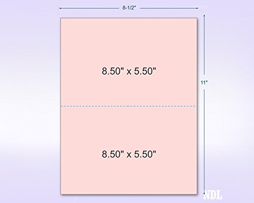 8-1/2 x 11" Pink Perforated Paper, Perf @ 5-1/2" (2500)