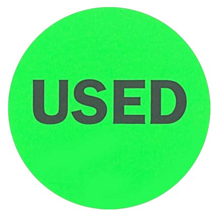 2" Round Green Inventory Control/Date Color Coding Labels, 500 Stickers Per Roll (Used)