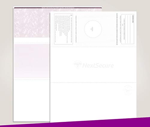 NextSecure Blank Laser/Ink-Jet Checks, 500 Sheets Per Pack (Burgundy Top)