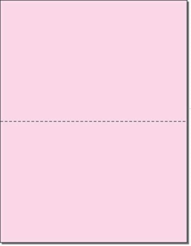 8-1/2 x 11" Letter Size Perforated Paper (Pink, Perf @ 5-1/2")