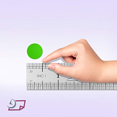 Blank Color Coding Stickers, Writable Surface 500 Permanent Labels per Roll (Green Fluorescent, 1/2" Circle)