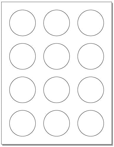 Laser / Ink Jet White Labels  2" Round for Bleeds - 12 Per Page
