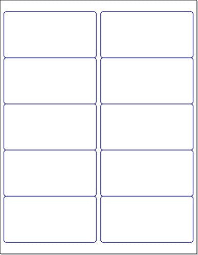 Blank White Permanent Adhesive Labels for Laser/Ink Jet Printer 4 x 2" - 10 Per Page