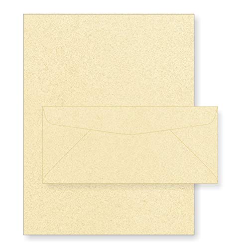 NextFiber 8-1/2" x 11" Letter Heads & #10 Reg. Envelopes Create invitations, Certificates, Events, Parties, Birthday, Showers, Proposals, Presentations, Resumes and much more (Cream)