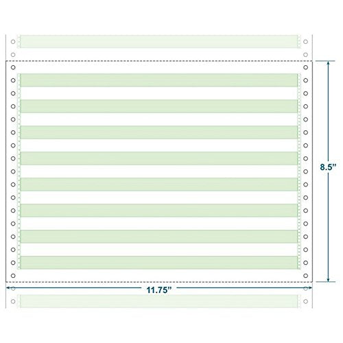 Sparco Continuous Feed 1/2 Inch Green Bar Computer Paper, 14-7