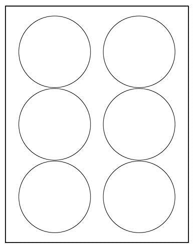 Laser/Ink Jet White Labels  3-1/3" Round - 6 Per Page