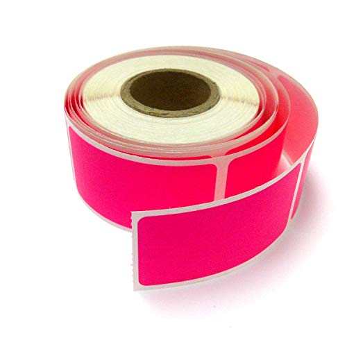 Next Day Labels, Color Coding Rectangle Labels, 250 Per Roll (Fluorescent Pink, 2 X 1)