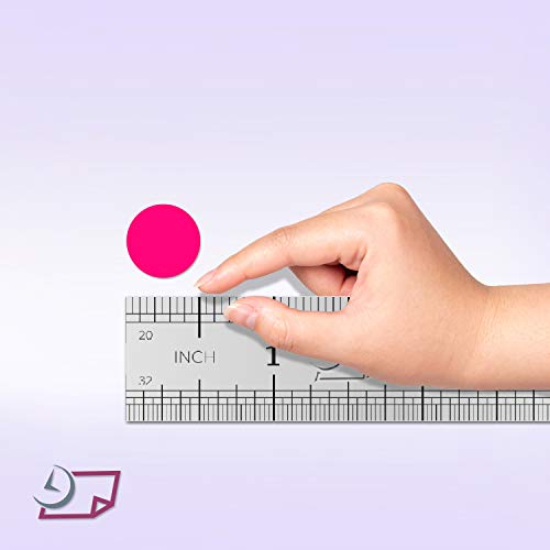 Blank Color Coding Stickers, Writable Surface 500 Permanent Labels per Roll (Pink Fluorescent, 1/2" Circle)