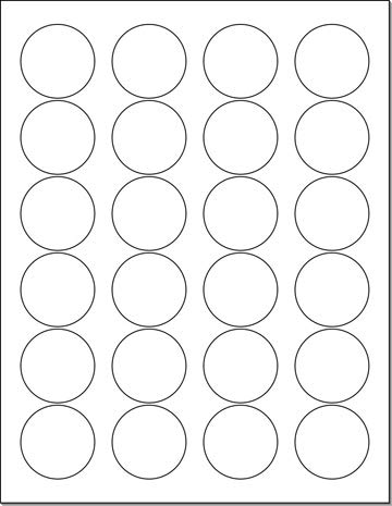 Laser / Ink Jet White Labels  1.66" Round - 24 Per Page