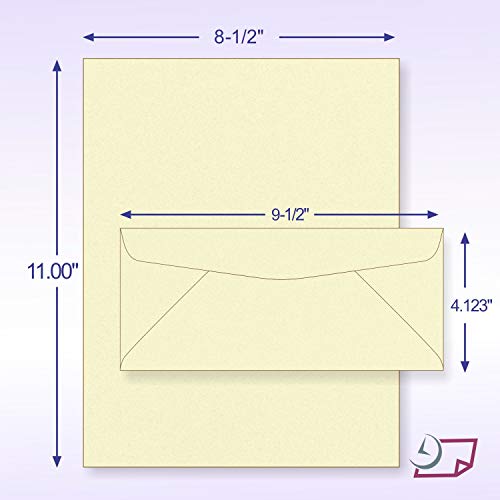 NextFiber 8-1/2" x 11" Letter Heads & #10 Reg. Envelopes Create invitations, Certificates, Events, Parties, Birthday, Showers, Proposals, Presentations, Resumes and much more (Natural)