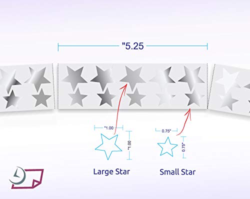 Metallic Foil Star Stickers, Assorted Sizes, ¾” and 1” - 450 Labels pe -  Apple Forms