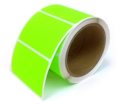 Next Day Labels, Rectangle Inventory Color Coding Labels, 250 Per Roll (Fluorescent Green, 3 X 2)