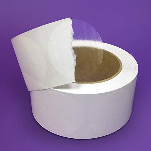 Clear Retail Package Seals 1.5" Inch Round Circle Wafer Stickers/Labels 500 Per Roll