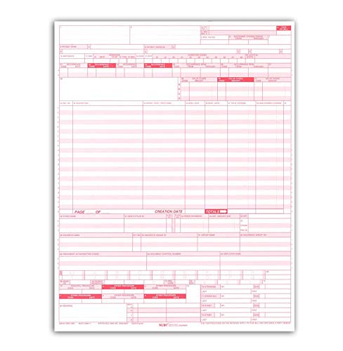 UB-04 (CMS 1450) Health Hospital Insurance Claim Form, Laser 8-1/2 x 11" 100 Forms Per Pack