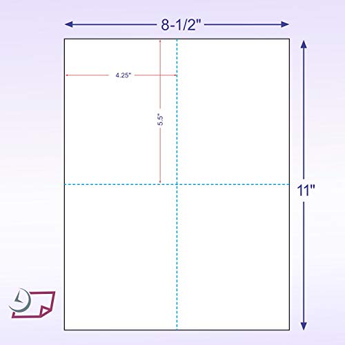 8-1/2 x 11 Laser and Inkjet Printer Postcards 4 up Per Page, (4-1/4