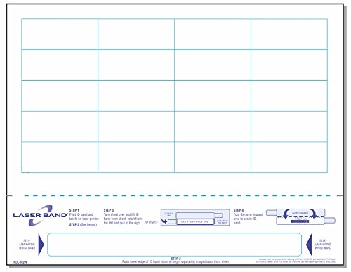 Adult Laser Band Wristband with 20 Labels (1000)