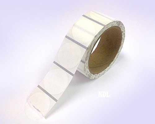 Clear Retail Package Seals, Round Circle Wafer Stickers, 500 Per Roll (2")