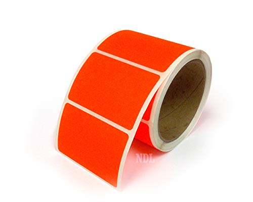 Next Day Labels, 3 X 2 Rectangle Inventory Color Coding Labels, 250 Per Roll (Fluorescent Red)