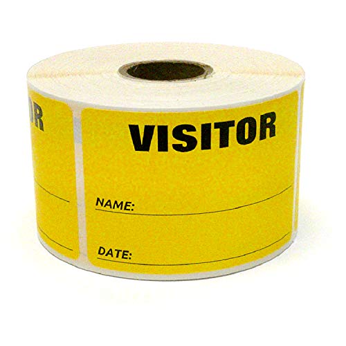 3 x 2 Fluorescent Color Visitor Labels Pass, 500 Per Roll (Yellow)
