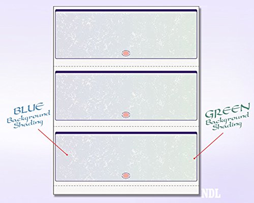 Blank Computer Checks for Laser & Ink Jet Printers, Pack of 100 Sheets (Blue/Green Primastic)