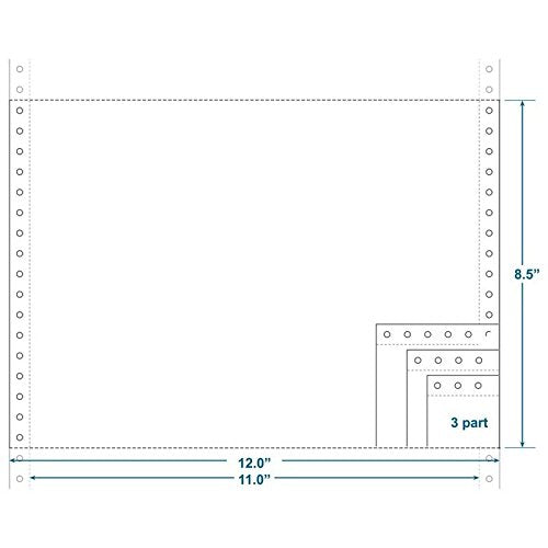 3-Ply Carbonless Paper, Blank, Form Size 12" x 8-1/2" (W x H) (Carton of 1200)