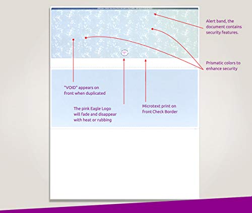 NextSecure Blank Check Stock for Laser/Ink-Jet, 500 Sheets Per Pack (Blue/Green Prismatic Top)