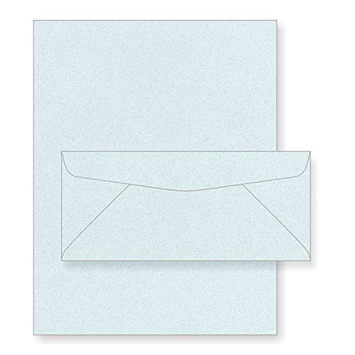 NextFiber 8-1/2" x 11" Letter Heads & #10 Reg. Envelopes Create invitations, Certificates, Events, Parties, Birthday, Showers, Proposals, Presentations, Resumes and much more (Ice Blue)