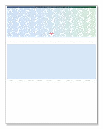 NextSecure Blank Check Stock for Laser/Ink-Jet, 500 Sheets Per Pack (Blue/Green Prismatic Top)