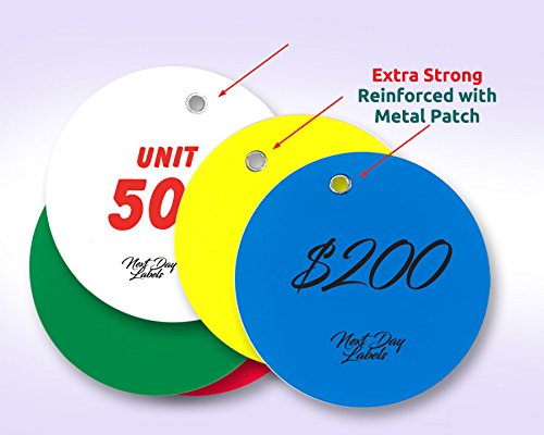 3" Strong Vinyl Circle Tags (White) Pack of 50