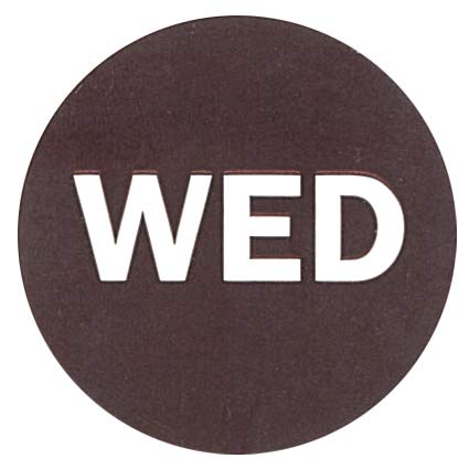 2" Round Inventory Control Day of The Week Labels - 500 Per Roll (WED)
