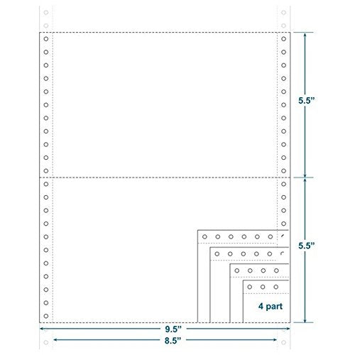 4-Ply Carbonless Paper, Blank, Form Size 9-1/2" x 5-1/2" (W x H) (Carton of 1600)