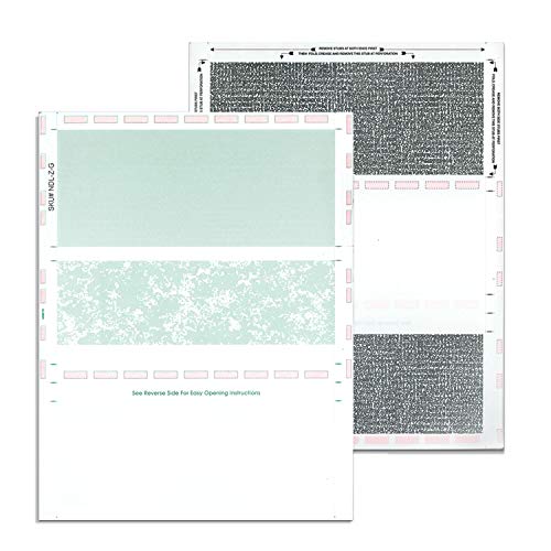 Pressure Seal Self Mailer Checks - Green, Z Fold