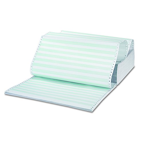 Universal 15754 Green Bar Computer Paper, Perforated 3-Part Carbonless, 14-7/8 x 11, 1100 Sheets