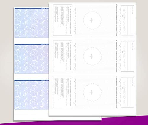NextSecure Blank Laser/Ink-Jet Checks, 500 Sheets Per Pack (Red-Blue Prismatic 3 Per Page)