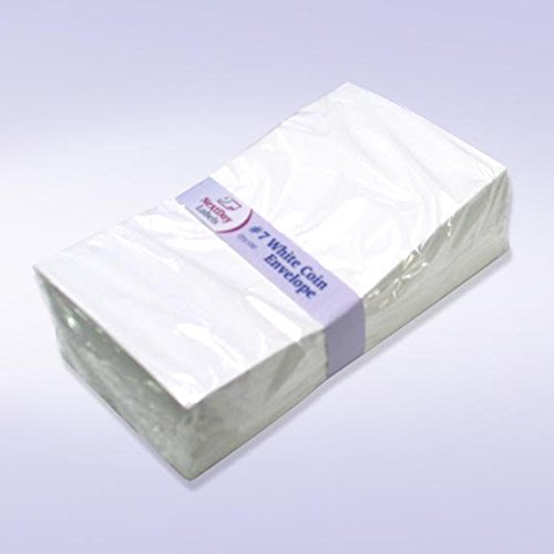 #7 Coin White Envelope for Small Parts, Cash, Jewelry Etc, 100 per Pack