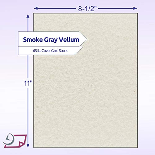 NextParch 8-1/2" x 11" (Letter Size) 65 lb. Parchment Cover Card Stock (Gray Smoke)