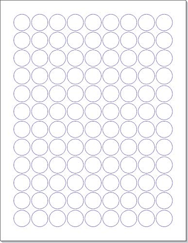 Laser/Ink Jet White Round Labels 3/4" - 108 Per Page