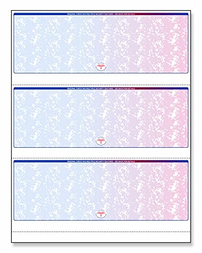 NextSecure Blank Laser/Ink-Jet Checks, 500 Sheets Per Pack (Red-Blue Prismatic 3 Per Page)