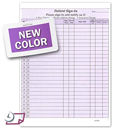 NCR Carbonless 3 Part Patient Sign in Forms, HIPAA Approved and Compliant for Confidentiality in All Medical Offices. (Purple)