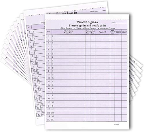 NCR Carbonless 3 Part Patient Sign in Forms, HIPAA Approved and Compliant for Confidentiality in All Medical Offices. (Purple)