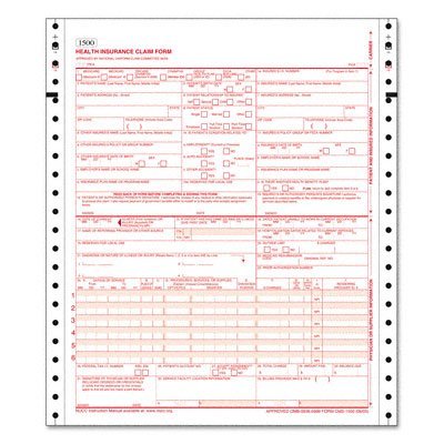 1000 HCFA - CMS 1500 Medical Billing Claim Forms, 2 Part Continuous